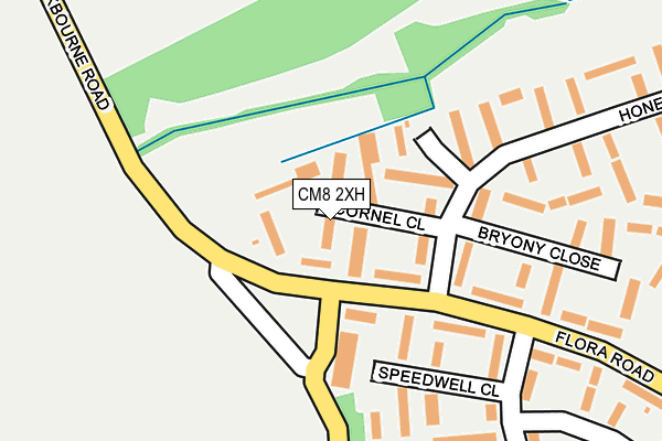CM8 2XH map - OS OpenMap – Local (Ordnance Survey)