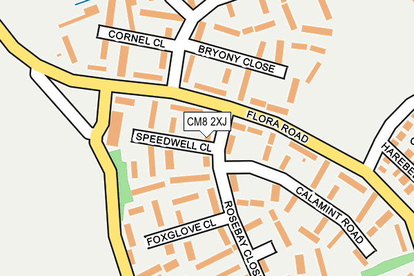 CM8 2XJ map - OS OpenMap – Local (Ordnance Survey)