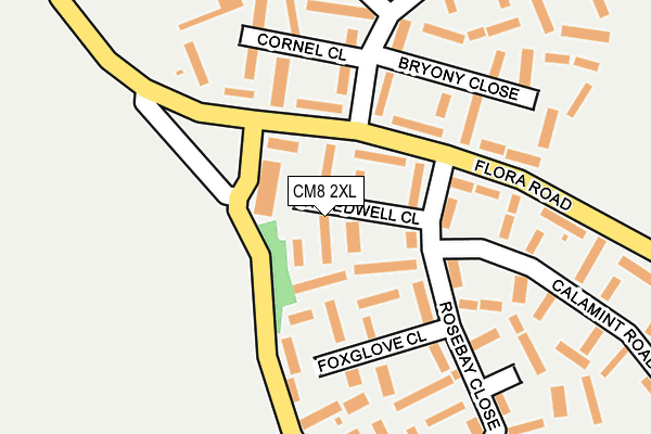 CM8 2XL map - OS OpenMap – Local (Ordnance Survey)