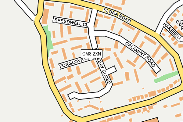 CM8 2XN map - OS OpenMap – Local (Ordnance Survey)