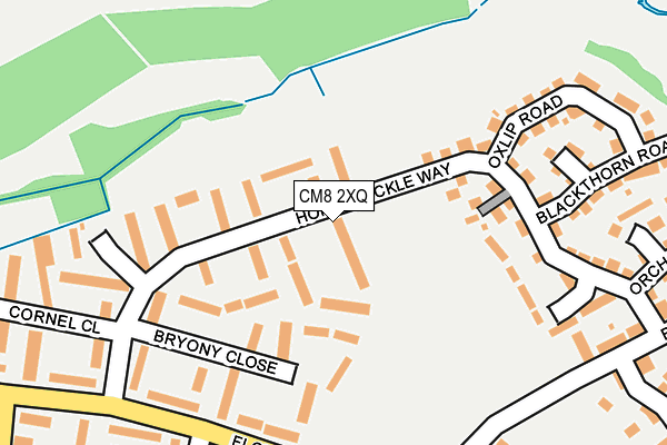 CM8 2XQ map - OS OpenMap – Local (Ordnance Survey)