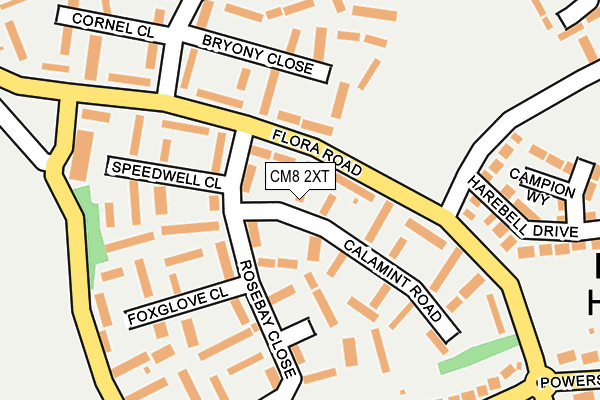 CM8 2XT map - OS OpenMap – Local (Ordnance Survey)