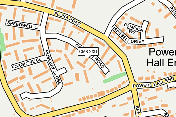 CM8 2XU map - OS OpenMap – Local (Ordnance Survey)