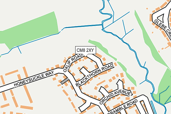 CM8 2XY map - OS OpenMap – Local (Ordnance Survey)