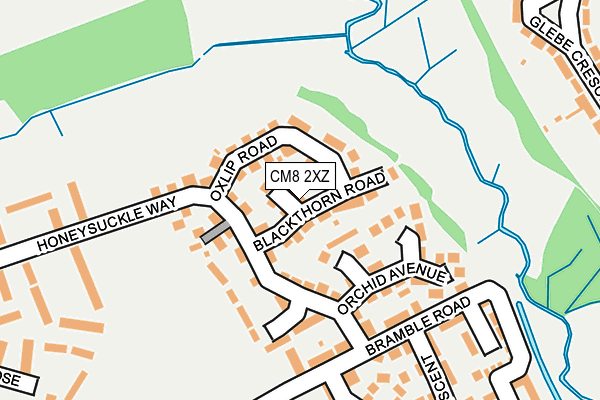 CM8 2XZ map - OS OpenMap – Local (Ordnance Survey)