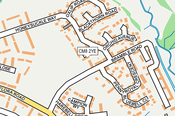 CM8 2YE map - OS OpenMap – Local (Ordnance Survey)