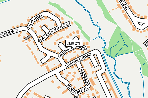 CM8 2YF map - OS OpenMap – Local (Ordnance Survey)