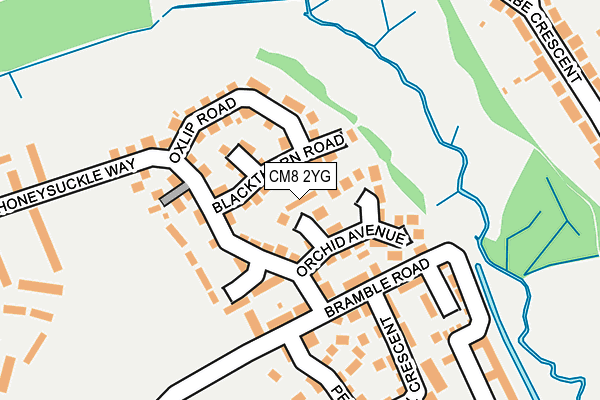 CM8 2YG map - OS OpenMap – Local (Ordnance Survey)