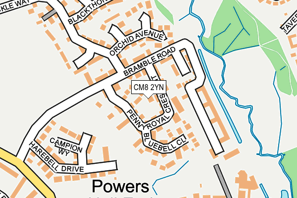 CM8 2YN map - OS OpenMap – Local (Ordnance Survey)