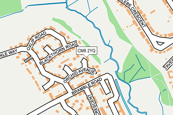 CM8 2YQ map - OS OpenMap – Local (Ordnance Survey)