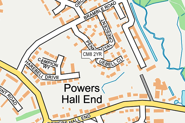 CM8 2YR map - OS OpenMap – Local (Ordnance Survey)