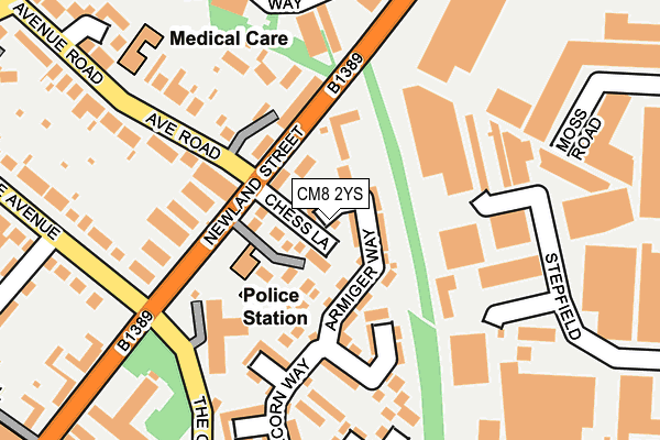 CM8 2YS map - OS OpenMap – Local (Ordnance Survey)