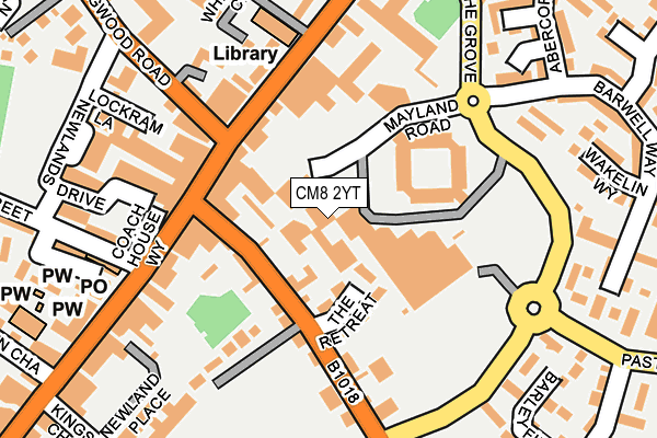 CM8 2YT map - OS OpenMap – Local (Ordnance Survey)