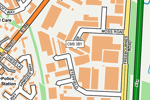 CM8 3BY map - OS OpenMap – Local (Ordnance Survey)