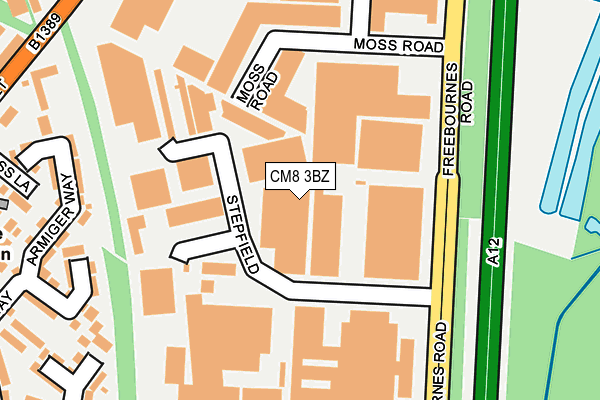 CM8 3BZ map - OS OpenMap – Local (Ordnance Survey)
