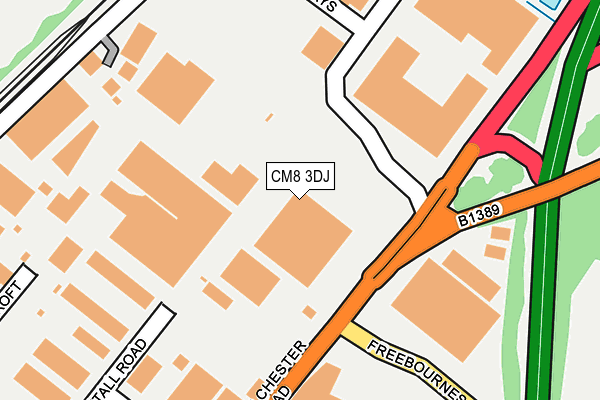 CM8 3DJ map - OS OpenMap – Local (Ordnance Survey)