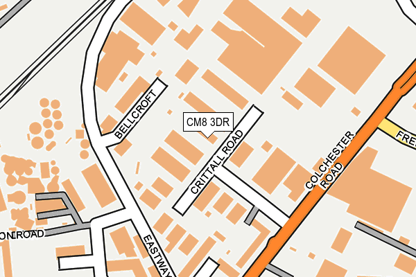 CM8 3DR map - OS OpenMap – Local (Ordnance Survey)