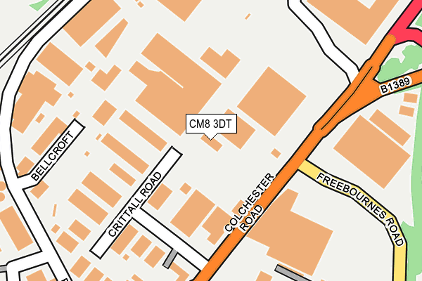 CM8 3DT map - OS OpenMap – Local (Ordnance Survey)