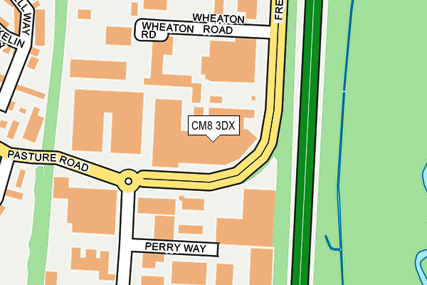 CM8 3DX map - OS OpenMap – Local (Ordnance Survey)