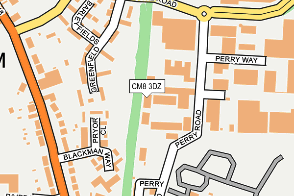 CM8 3DZ map - OS OpenMap – Local (Ordnance Survey)