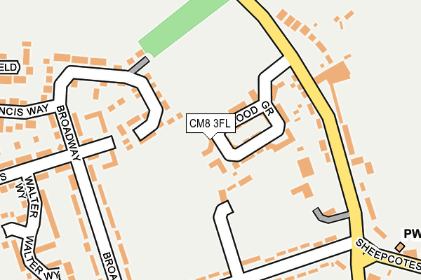 CM8 3FL map - OS OpenMap – Local (Ordnance Survey)