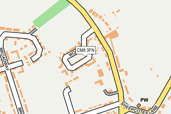 CM8 3FN map - OS OpenMap – Local (Ordnance Survey)