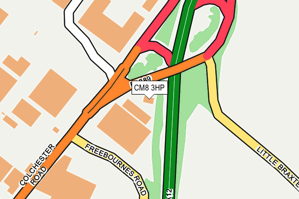 CM8 3HP map - OS OpenMap – Local (Ordnance Survey)