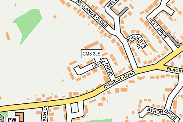 CM8 3JS map - OS OpenMap – Local (Ordnance Survey)