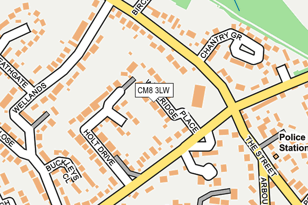 CM8 3LW map - OS OpenMap – Local (Ordnance Survey)
