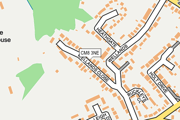 CM8 3NE map - OS OpenMap – Local (Ordnance Survey)
