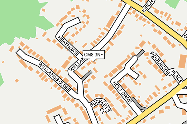 CM8 3NF map - OS OpenMap – Local (Ordnance Survey)