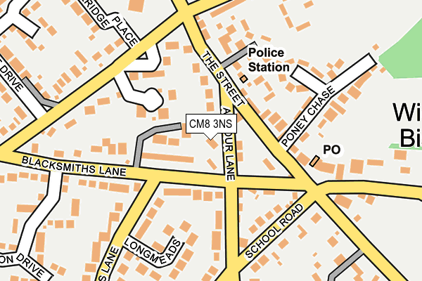 CM8 3NS map - OS OpenMap – Local (Ordnance Survey)