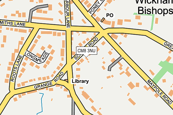 CM8 3NU map - OS OpenMap – Local (Ordnance Survey)