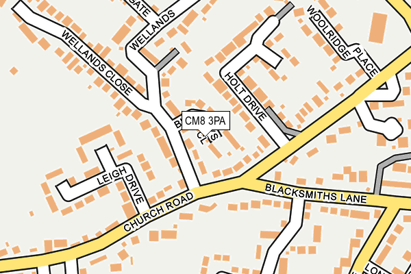 CM8 3PA map - OS OpenMap – Local (Ordnance Survey)