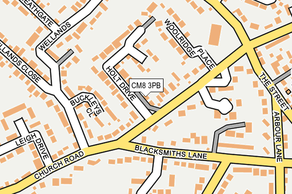 CM8 3PB map - OS OpenMap – Local (Ordnance Survey)