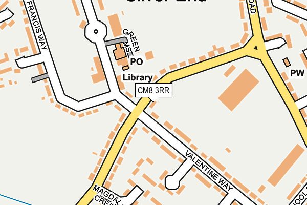 CM8 3RR map - OS OpenMap – Local (Ordnance Survey)