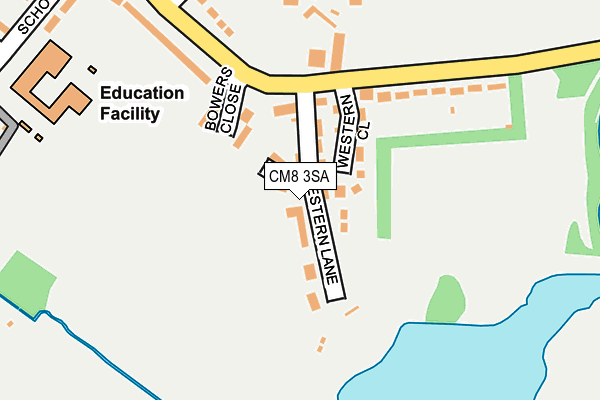 CM8 3SA map - OS OpenMap – Local (Ordnance Survey)