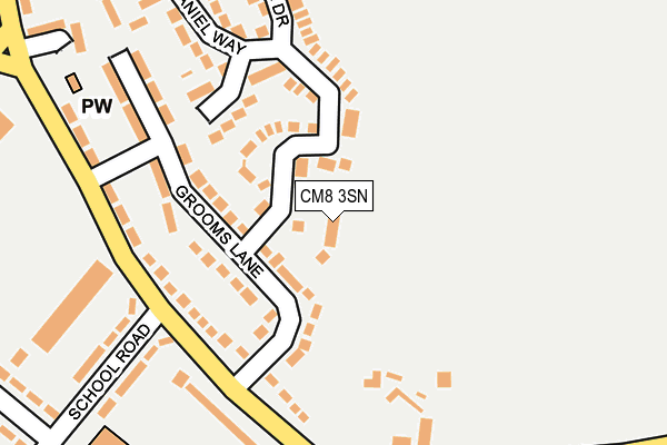 CM8 3SN map - OS OpenMap – Local (Ordnance Survey)