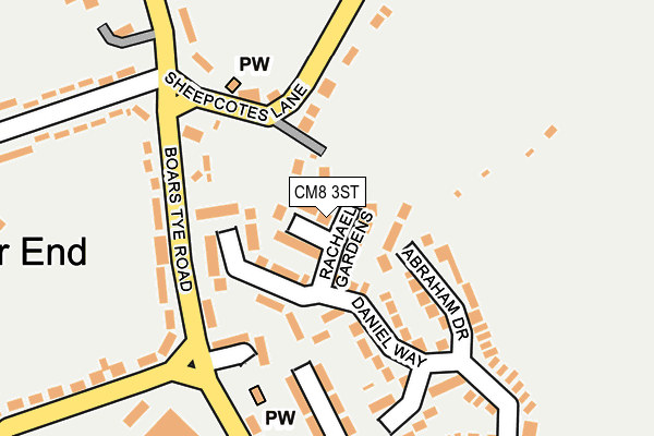CM8 3ST map - OS OpenMap – Local (Ordnance Survey)