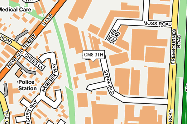 CM8 3TH map - OS OpenMap – Local (Ordnance Survey)