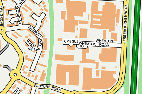 CM8 3UJ map - OS OpenMap – Local (Ordnance Survey)
