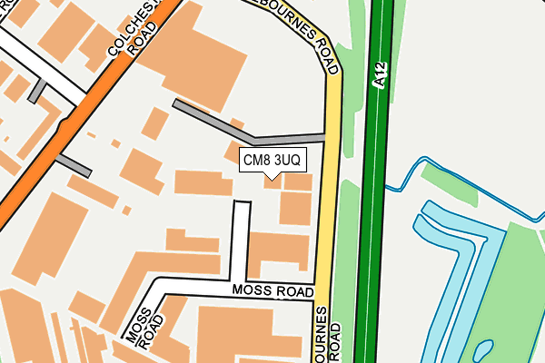 CM8 3UQ map - OS OpenMap – Local (Ordnance Survey)