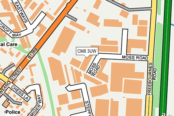 CM8 3UW map - OS OpenMap – Local (Ordnance Survey)
