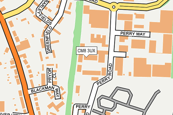 CM8 3UX map - OS OpenMap – Local (Ordnance Survey)