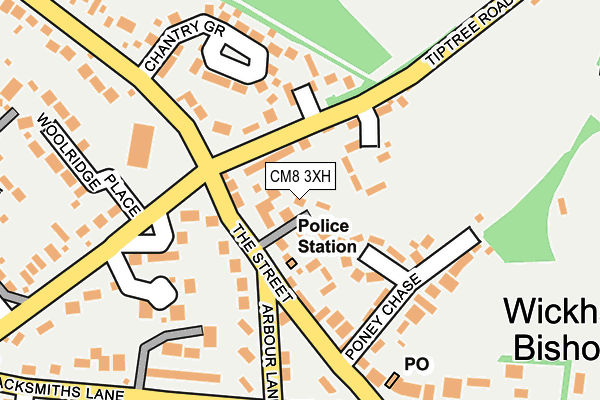 CM8 3XH map - OS OpenMap – Local (Ordnance Survey)