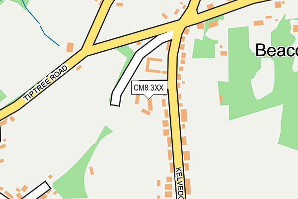 CM8 3XX map - OS OpenMap – Local (Ordnance Survey)