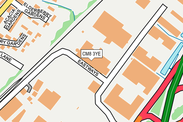 CM8 3YE map - OS OpenMap – Local (Ordnance Survey)