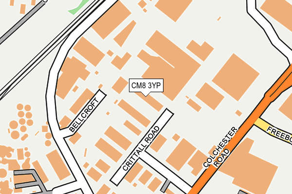 CM8 3YP map - OS OpenMap – Local (Ordnance Survey)