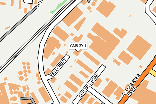 CM8 3YU map - OS OpenMap – Local (Ordnance Survey)