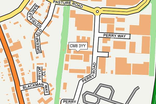CM8 3YY map - OS OpenMap – Local (Ordnance Survey)